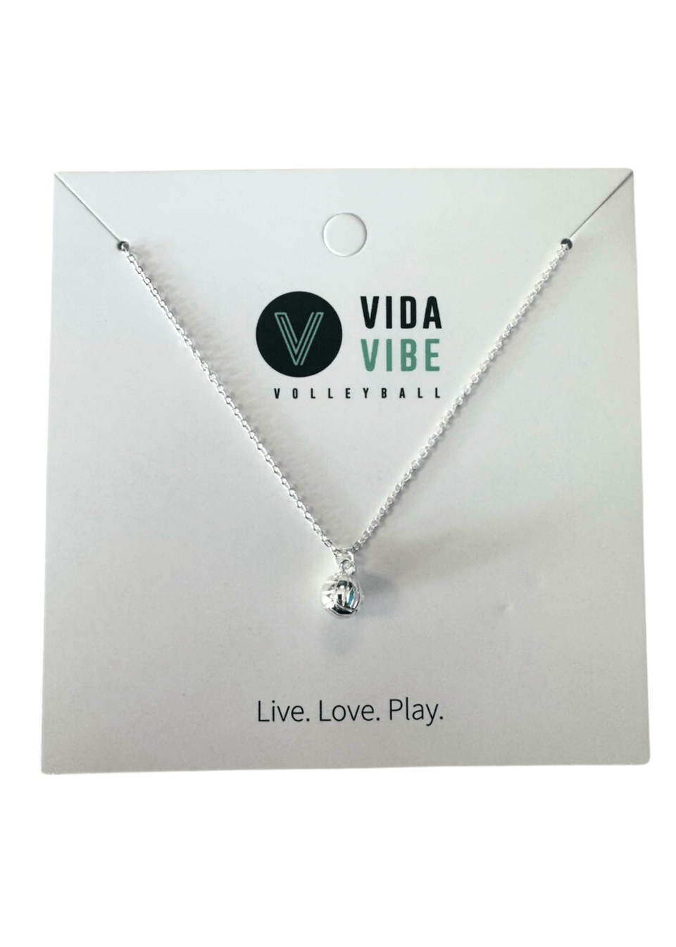 Silver Volleyball Necklace